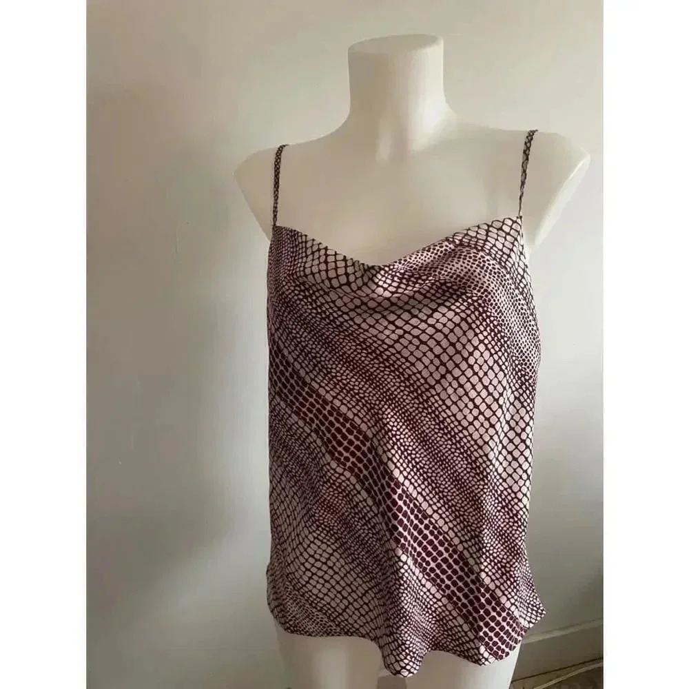 Women's‎ Banana Republic Size M Maroon Silky Cowl Neck Tank Top EUC